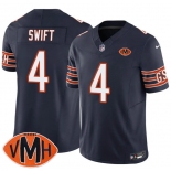 Men's Chicago Bears #4 D'Andre Swift Navy 2025 F.U.S.E. With Illinois and VMH Patch Vapor Untouchable Limited Football Stitched Jersey