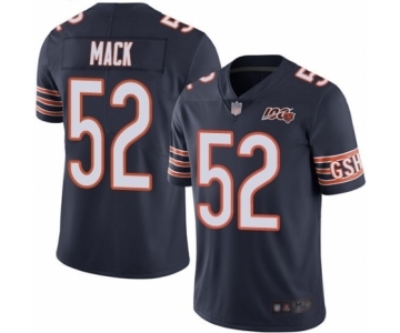 Men's Chicago Bears #52 Khalil Mack Navy Blue Team Color 100th Season Limited Football Jersey