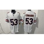 Men's Chicago Bears #53 T.J. Edwards White 2026 F.U.S.E. Vapor Untouchable Limited Football Stitched Jersey Men's Chicago Bears #53 T.J. Edwards White 2026 F.U.S.E. Vapor Untouchable Limited Football Stitched Jersey