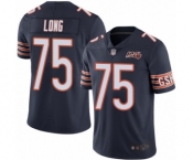 Men's Chicago Bears #75 Kyle Long Navy Blue Team Color 100th Season Limited Football Jersey
