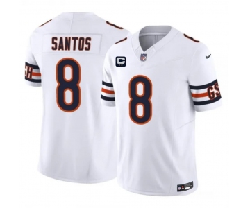Men's Chicago Bears #8 Cairo Santos White 2026 F.U.S.E. 2-Star C Patch Vapor Untouchable Limited Football Stitched Jersey
