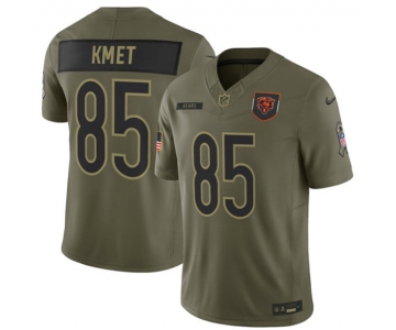 Men's Chicago Bears #85 Cole Kmet Olive 2025 Salute to Service Limited Football Stitched Jersey