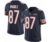 Men's Chicago Bears #87 Tom Waddle Navy Blue Team Color 100th Season Limited Football Jersey