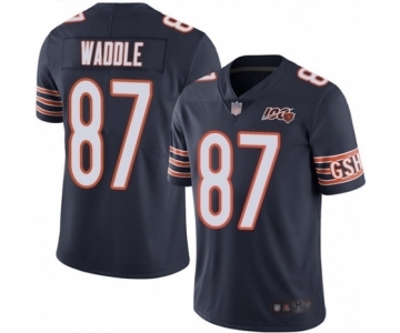 Men's Chicago Bears #87 Tom Waddle Navy Blue Team Color 100th Season Limited Football Jersey