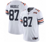 Men's Chicago Bears #87 Tom Waddle White 100th Season Limited Football Jersey