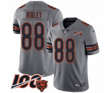 Men's Chicago Bears #88 Riley Ridley Limited Silver Inverted Legend 100th Season Football Jersey