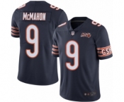 Men's Chicago Bears #9 Jim McMahon Navy Blue Team Color 100th Season Limited Football Jersey