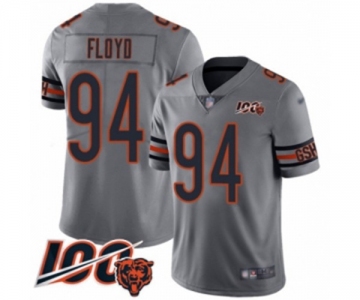 Men's Chicago Bears #94 Leonard Floyd Limited Silver Inverted Legend 100th Season Football Jersey