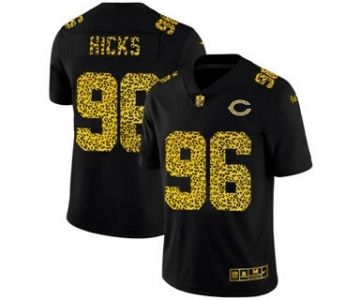 Men's Chicago Bears #96 Akiem Hicks Black Leopard Print Fashion Vapor Limited Football Jersey