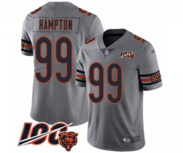 Men's Chicago Bears #99 Dan Hampton Limited Silver Inverted Legend 100th Season Football Jersey