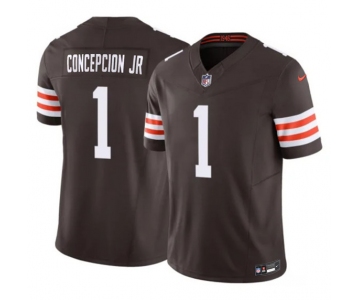 Men's Cleveland Browns #1 KC Concepcion Jr Brown 2026 F.U.S.E. Vapor Limited Football Stitched Jersey
