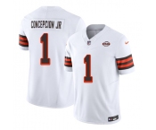 Men's Cleveland Browns #1 KC Concepcion Jr White 2026 1946 Collection F.U.S.E. Vapor Limited Football Stitched Jersey Men's Cleveland Browns #1 KC Concepcion Jr White 2026 1946 Collection F.U.S.E. Vapor Limited Football Stitched Jersey