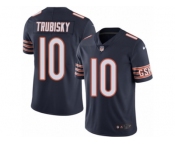 Men's Nike Chicago Bears #10 Mitchell Trubisky Limited Navy Blue Rush NFL Jersey