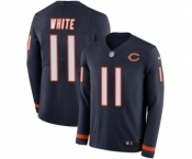 Men's Nike Chicago Bears #11 Kevin White Limited Navy Blue Therma Long Sleeve NFL Jersey