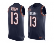 Men's Nike Chicago Bears #13 Kendall Wright Limited Navy Blue Player Name & Number Tank Top NFL Jersey