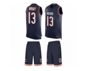 Men's Nike Chicago Bears #13 Kendall Wright Limited Navy Blue Tank Top Suit NFL Jersey