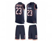 Men's Nike Chicago Bears #23 Devin Hester Limited Navy Blue Tank Top Suit NFL Jersey