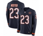 Men's Nike Chicago Bears #23 Devin Hester Limited Navy Blue Therma Long Sleeve NFL Jersey