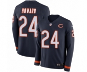 Men's Nike Chicago Bears #24 Jordan Howard Limited Navy Blue Therma Long Sleeve NFL Jersey