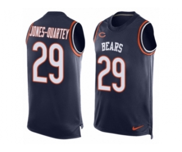 Men's Nike Chicago Bears #29 Harold Jones-Quartey Limited Navy Blue Player Name & Number Tank Top NFL Jersey