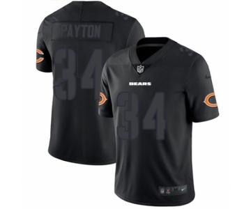Men's Nike Chicago Bears #34 Walter Payton Limited Black Rush Impact NFL Jersey