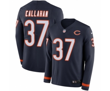 Men's Nike Chicago Bears #37 Bryce Callahan Limited Navy Blue Therma Long Sleeve NFL Jersey