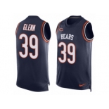 Men's Nike Chicago Bears #39 Jacoby Glenn Limited Navy Blue Player Name & Number Tank Top NFL Jersey