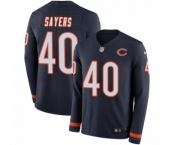 Men's Nike Chicago Bears #40 Gale Sayers Limited Navy Blue Therma Long Sleeve NFL Jersey