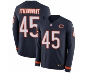 Men's Nike Chicago Bears #45 Joel Iyiegbuniwe Limited Navy Blue Therma Long Sleeve NFL Jersey