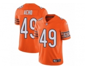 Men's Nike Chicago Bears #49 Sam Acho Vapor Untouchable Limited Orange Rush NFL Jersey