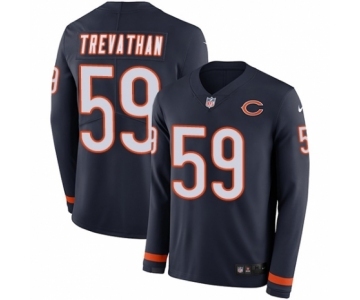 Men's Nike Chicago Bears #59 Danny Trevathan Limited Navy Blue Therma Long Sleeve NFL Jersey