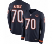Men's Nike Chicago Bears #70 Bobby Massie Limited Navy Blue Therma Long Sleeve NFL Jersey