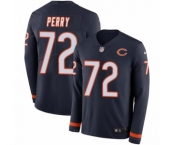 Men's Nike Chicago Bears #72 William Perry Limited Navy Blue Therma Long Sleeve NFL Jersey