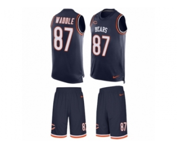 Men's Nike Chicago Bears #87 Tom Waddle Limited Navy Blue Tank Top Suit NFL Jersey