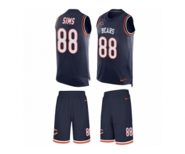 Men's Nike Chicago Bears #88 Dion Sims Limited Navy Blue Tank Top Suit NFL Jersey