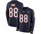 Men's Nike Chicago Bears #88 Dion Sims Limited Navy Blue Therma Long Sleeve NFL Jersey
