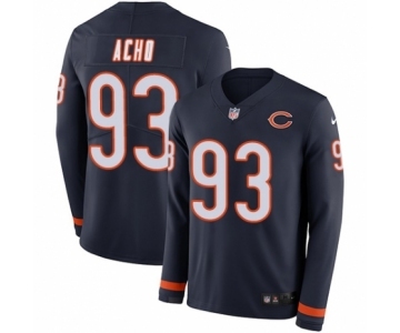 Men's Nike Chicago Bears #93 Sam Acho Limited Navy Blue Therma Long Sleeve NFL Jersey