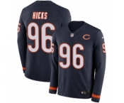 Men's Nike Chicago Bears #96 Akiem Hicks Limited Navy Blue Therma Long Sleeve NFL Jersey