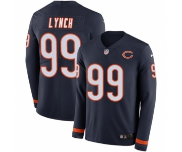 Men's Nike Chicago Bears #99 Aaron Lynch Limited Navy Blue Therma Long Sleeve NFL Jersey