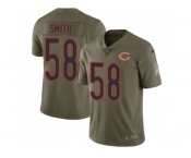 Nike Chicago Bears #58 Roquan Smith Olive Men Stitched NFL Limited 2017 Salute To Service Jersey