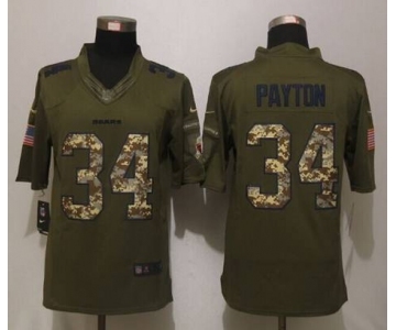 nike nfl jerseys chicago bears #34 payton army green[nike Limited Salute To Service]