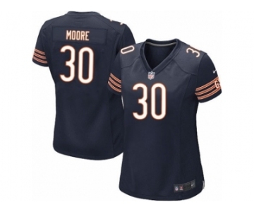 Women Nike Chicago Bears #30 D.J. Moore Navy Blue Team Color NFL Jersey