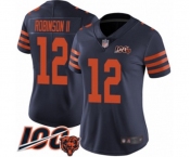 Women's Chicago Bears #12 Allen Robinson Limited Navy Blue Rush Vapor Untouchable 100th Season Football Jersey