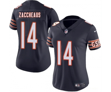 Women's Chicago Bears #14 Olamide Zaccheaus Navy 2025 Vapor Stitched Jersey