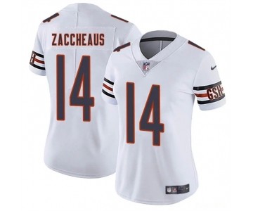 Women's Chicago Bears #14 Olamide Zaccheaus White 2025 Vapor Stitched Jersey