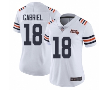 Women's Chicago Bears #18 Taylor Gabriel White 100th Season Limited Football Jersey