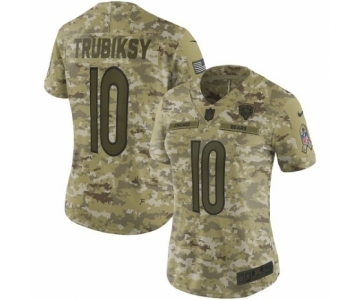 Women's Nike Chicago Bears #10 Mitchell Trubisky Limited Camo 2018 Salute to Service NFL Jersey