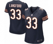Women's Nike Chicago Bears #33 Jeremy Langford Game Navy Blue Team Color NFL Jersey
