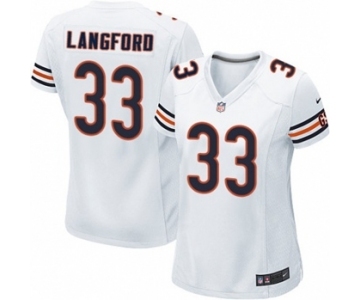 Women's Nike Chicago Bears #33 Jeremy Langford Game White NFL Jersey