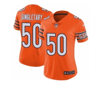 Women's Nike Chicago Bears #50 Mike Singletary Vapor Untouchable Limited Orange Rush NFL Jersey